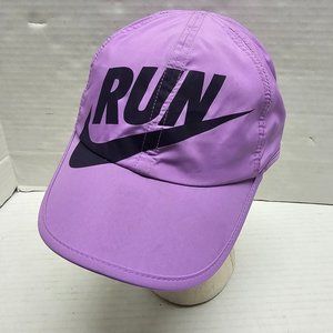 Purple Black Logo Nike Feather Light Dri-Fit Running Sport Cap Hat Adjustable